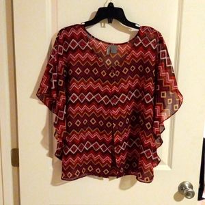 New Directions Sheer Cape Blouse